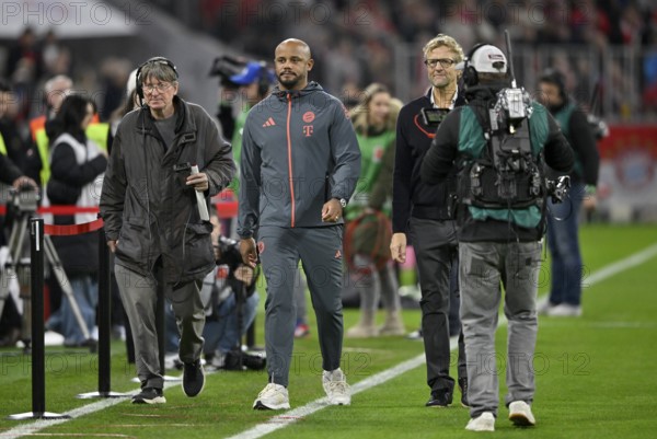 Coach coach Vincent Kompany FC Bayern Munich FCB on his way to an interview with press chief Dieter