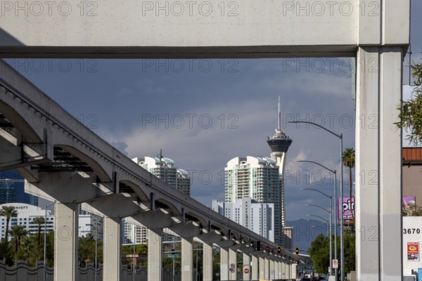 Las Vegas, Nevada, The Las Vegas Monorail, which carries passengers to most of the hotel-casinos on