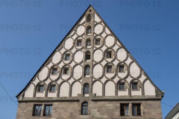 Gable of the Mauthalle, former granary, architectural monument, old town, Nuremberg, Middle