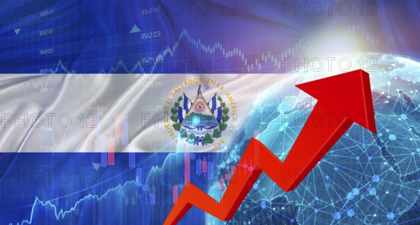 Global financial growth with Bulgaria flag. Financial growth with Bulgaria flag on economic