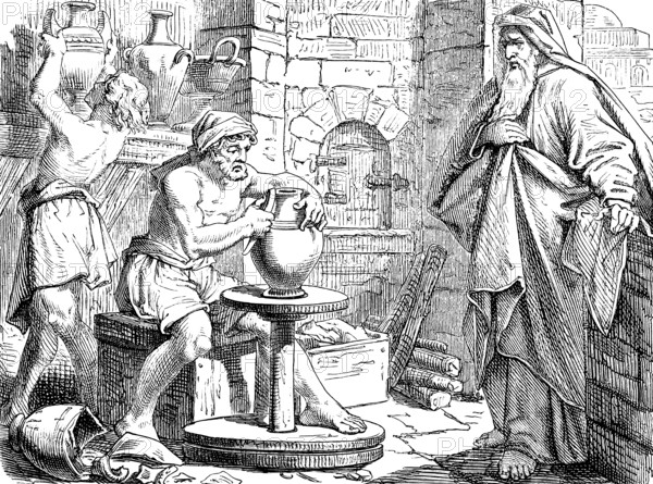 Go down to the potter's house, Jeremiah with the potters, The Prophet Jeremiah, chapter 18, clay,