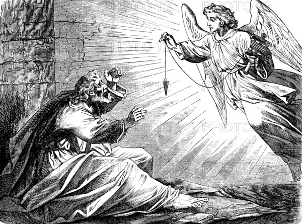 The man with the measuring string, The Prophet Zacharia, chapter 2, angel, pendulum, measure,