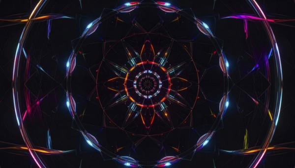 Abstract background of slightly unfocused multicolored glass lenses spinning and rotating,