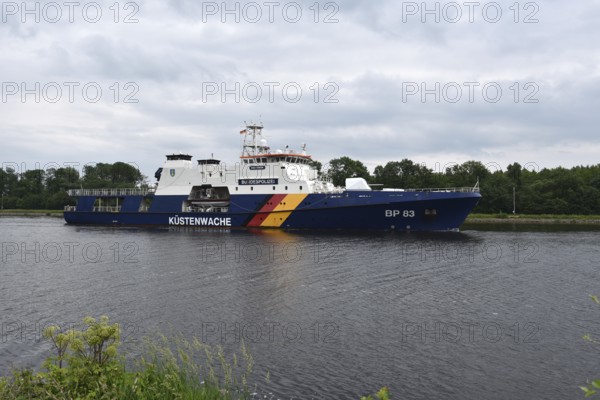 Coast Guard ship, Federal Police, in the Kiel Canal, NOK, Kiel Canal, Kiel Canal,