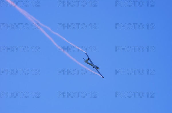 A Marganski Swift S-1 glider, registration D-3168, during a demonstration as part of an air show at