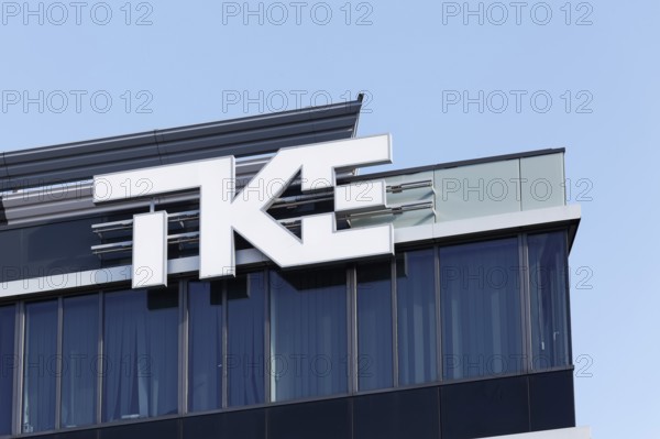 Thyssen Krupp Elevator, TKE, logo at company headquarters, elevator and escalator company,