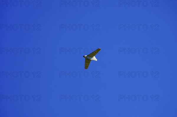 A replica of a Messerschmitt Me 163, a so-called powerhouse, during a flight demonstration at the