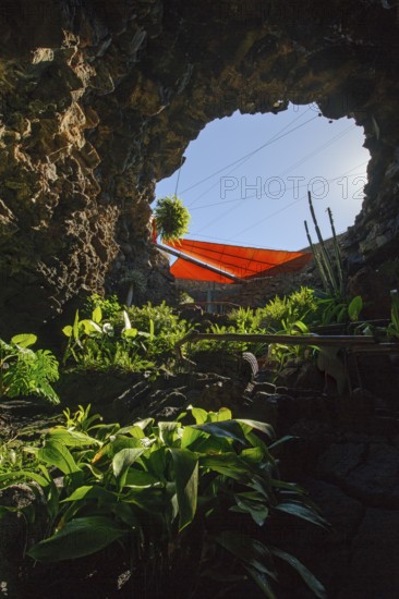 Exit from the Jameos del Agua cave in 1968 Center for Art Culture and Tourism created by César