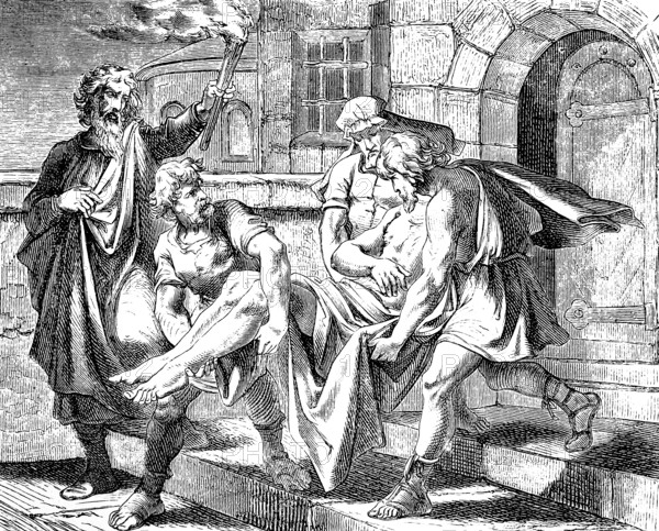The disciples of John make their beheaded master, Gospel of Mark, chapter 6, order, king, oath,