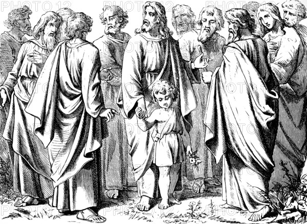 Jesus places a child in the midst of the disciples, Gospel of Mark, chapter 10, Let the children