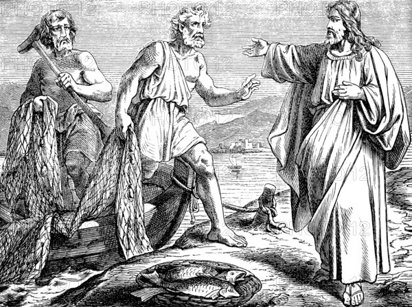 Jesus punishes Peter and Andrew, Galilean Sea, Sea of Galilee, Gospel of Mark, chapter 1,