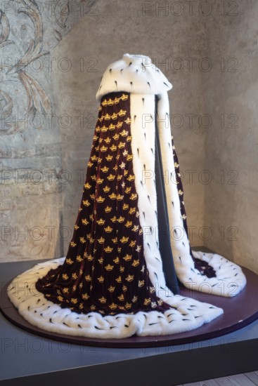 Interior of Kalmar Castle: King Erik XIV's coronation robe (1561) . Kalmar, Småland, Sweden,