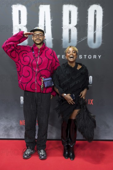 Yannick Niang and Tsellot Melesse at the premiere of the Netflix film Babo at the Astor Film Lounge