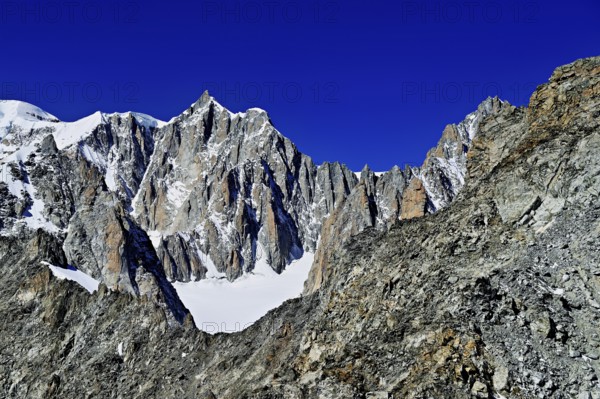 From left, the Mont Blanc mountains, Mont Maudit, Pointe Helbronner viewing terrace,