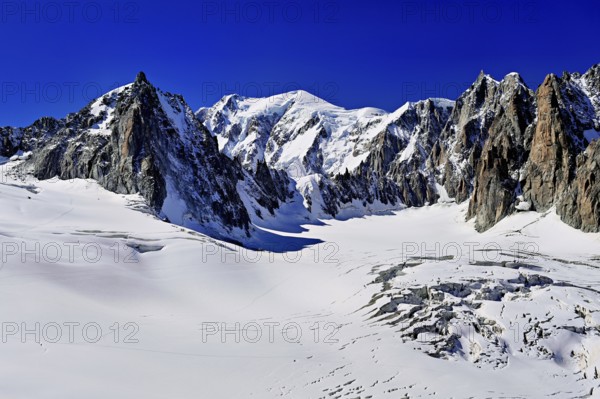View of the mountains from the Télécabine Panorama Railway, La Tour Ronde, Mont Blanc, Mont Maudit,
