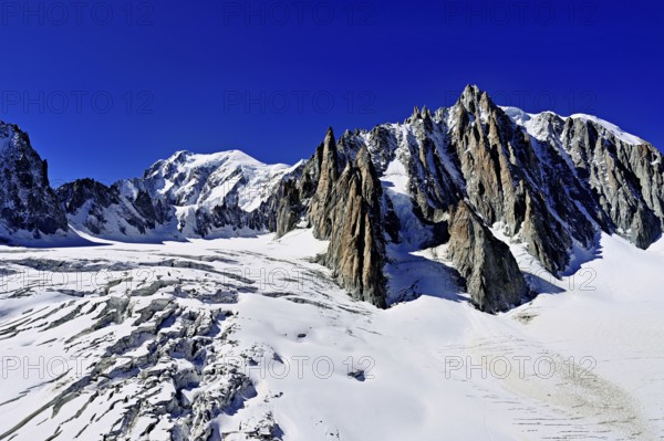 View of the mountains from the Télécabine Panorama Railway, La Tour Ronde, Mont Blanc, Le Mont