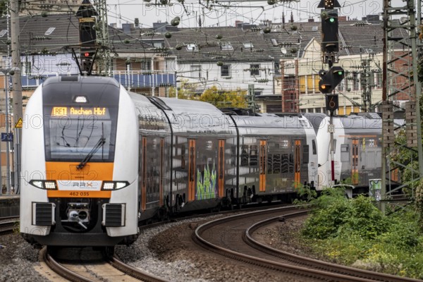 Rhein-Ruhr-Express, RRX train, RE1 on the way to Aachen, from Düsseldorf main station, here near