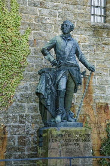 Bronze statue of Frederick II the Great. King of Prussia, Hohenzollern Castle, ancestral home of