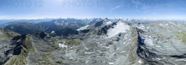 Alpine panorama, aerial view, Mont de la Blana, view of rocky mountain landscape, Mont Blanc de
