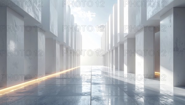 3d illustration of abstract modern architecture background, Minimal geometry architectural design,