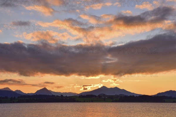 Sunset at Hopfensee in Allgäu, Bavaria, Germany