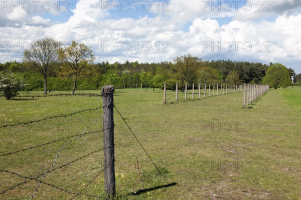 Partially reconstructed first border fence on the inner German border former zone border between
