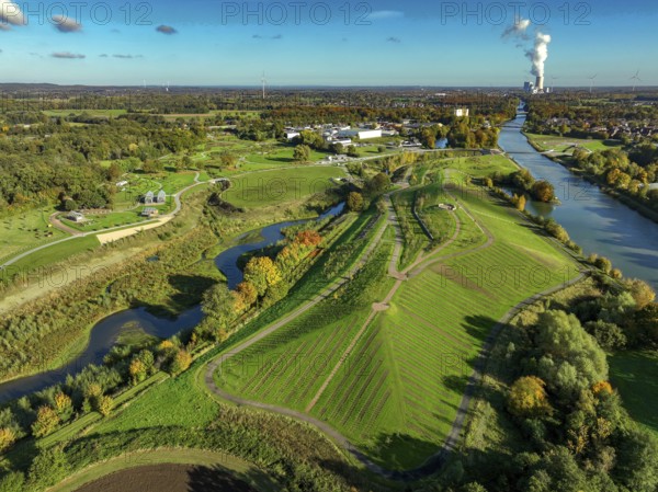 Castrop-Rauxel, North Rhine-Westphalia, Germany - Autumn on the restored Emscher, EMSCHERLAND