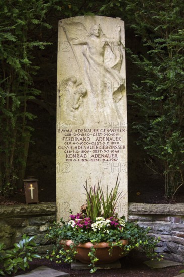 Grave of Konrad Adenauer and the Adenauer family at the Rhöndorfer Waldfriedhof, Bad Honnef, North