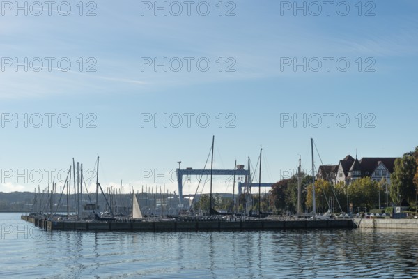 State capital Kiel, marina, shipyards, German Naval Yards, cranes, dry dock, Institute for World