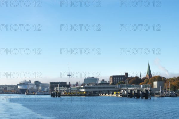 Kiel port, Kiel-Oslo ferry line, Color Line ferry and crusader, terminal at Sweden Quay, radio