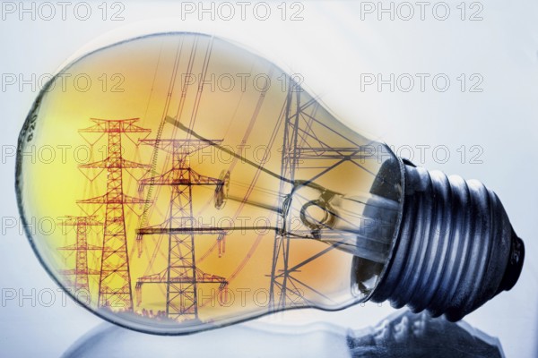 Symbolic image, power supply, lack of power lines, network security, energy transition, nuclear