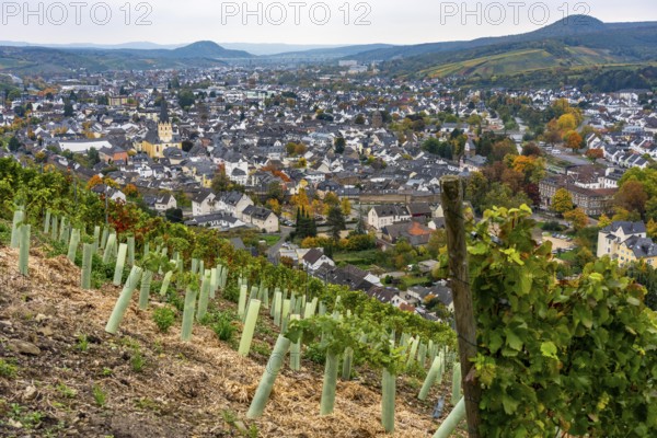 View of the old town of Ahrweiler, renovated, restored, partly rebuilt after the flood in the Ahr