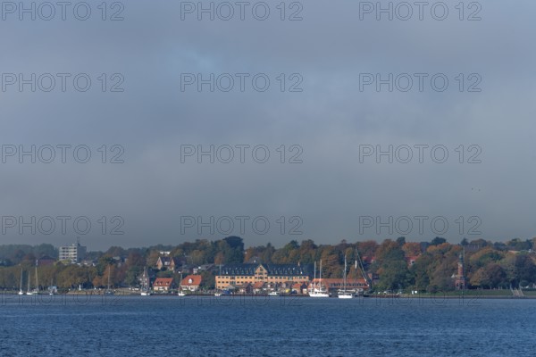 Kiel Fjord, Holtenau district, Kiel, historic sewer packing house, storage, sailing yachts,