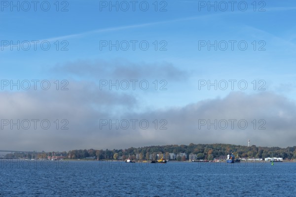 Kiel Fjord, Holtenau district, Kiel, Baltic Sea, tonnenhof of the Kiel Water Management Office,