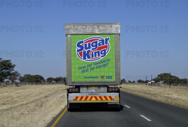 Truck on expressway B1 between Windhoek and Otjiwarongo, near Otjiwarongo, Otjozondjupa region,