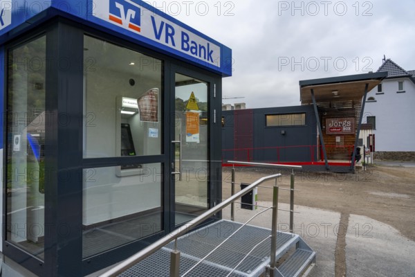 Reconstruction in the Ahr Valley, after the flood of July 2021, temporary vending machine branch of