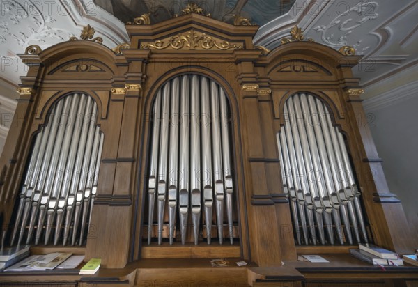 Romantic organ, built in 1844, Church of the Nativity of Mary in Kircheburg, Hannberg, Middle