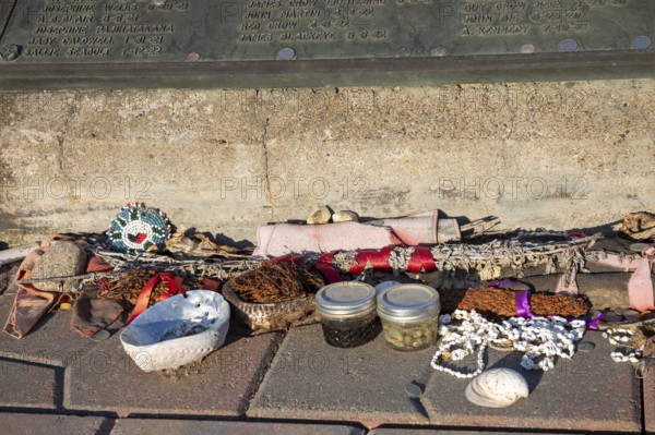 Canton, South Dakota - Remembrances left at a marker listing the names of 120 patients at the