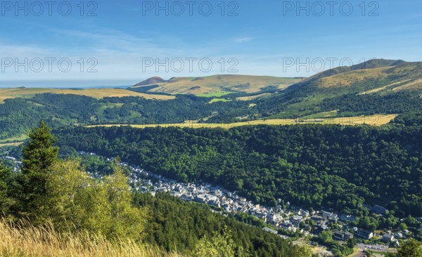 Auvergne Volcanoes Regional Park. Village of Mont-Dore in Sancy Massif. Puy de Dome. Auvergne.