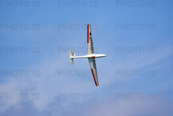 A Marganski MDM-1 Fox glider with the registration D-9107 during a flight demonstration as part of