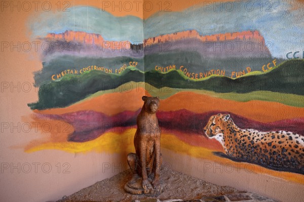 Model of a cheetah (Acinonyx jubatus) at the Field Conservation Centre and Reserve of the Cheetah
