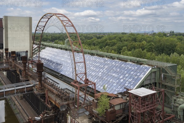 Zollverein Coking Plant, solar-powered Ferris wheel, view from above, UNESCO World Heritage Site,