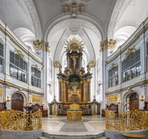 St Michael's Church, Michel, Baroque Church of St Michael, Baroque altar area with golden