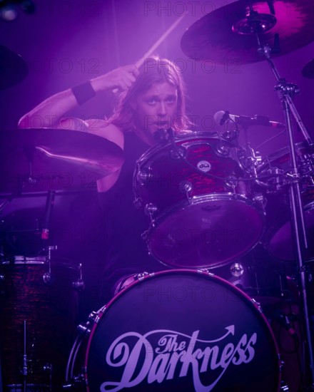 Drummer Rufus Tiger Taylor from The Darkness live on Dreams On Toast Tour at Berlin Metropol on