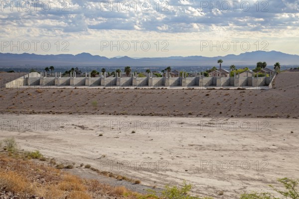 Las Vegas, Nevada - A water detention basin, one of about 100 built by the Clark County Regonal