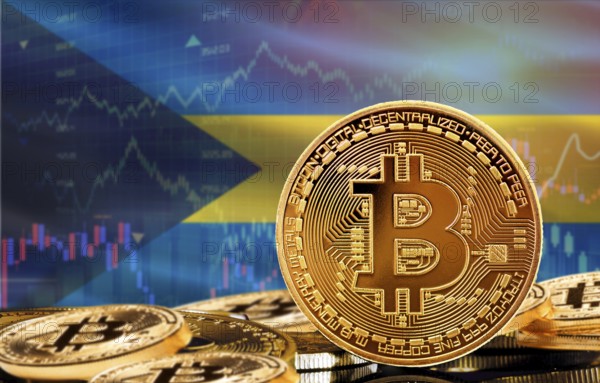 Investors in cryptocurrency and Blockchain Technology in Bahamas, Concept. Bitcoin with Bahamas