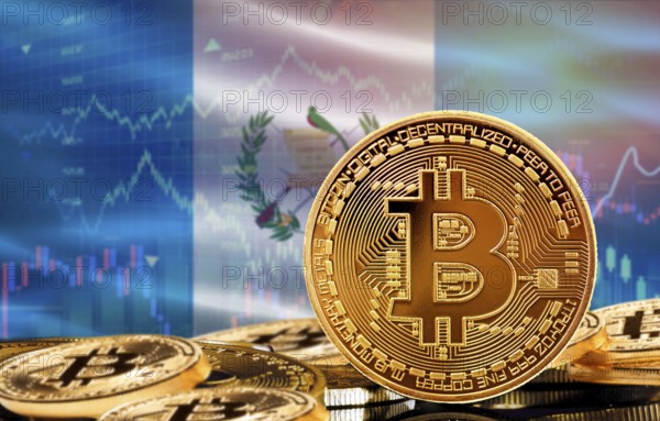 Investors in cryptocurrency and Blockchain Technology in Guatemala, Concept. Bitcoin with Guatemala