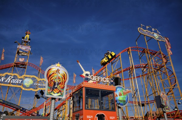Roller coaster, roller coaster, rides, Cannstatter Wasen, fair, funfair, spring festival, folk