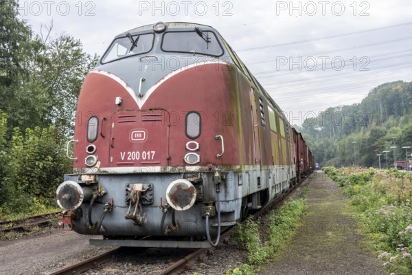 Bochum-Dahlhausen railway museum, mainline diesel locomotive V 200 017, North Rhine-Westphalia,