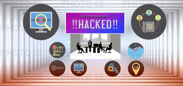Symbolic image, cyber security, cyber attacks worldwide, computer crime, SMEs unsecured, digital IT